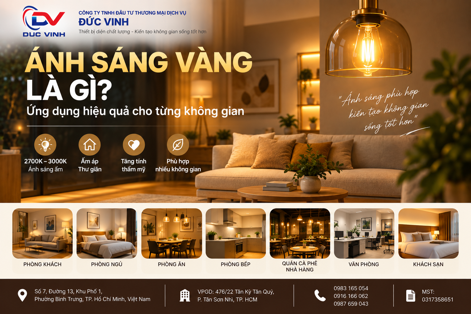 Ánh sáng vàng là gì? Ứng dụng hiệu quả cho từng không gian
